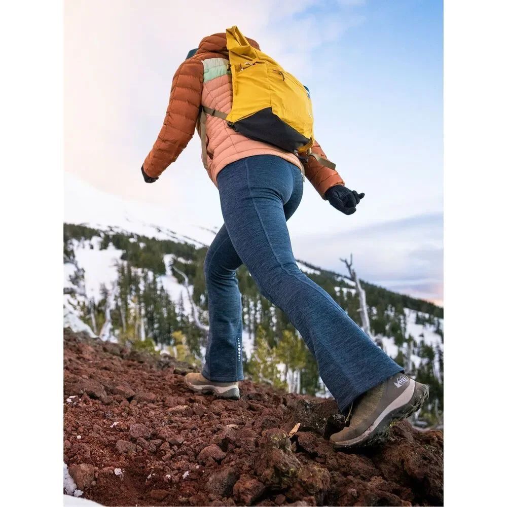 Title Nine Crash Polartec® Fleece Lined Flare Sz Medium Pants - Heathered Petite - Picture 2 of 13